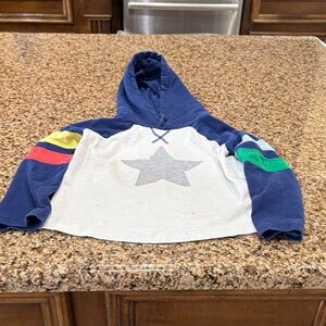 Mini Boden Navy and Cream Star Hoodie